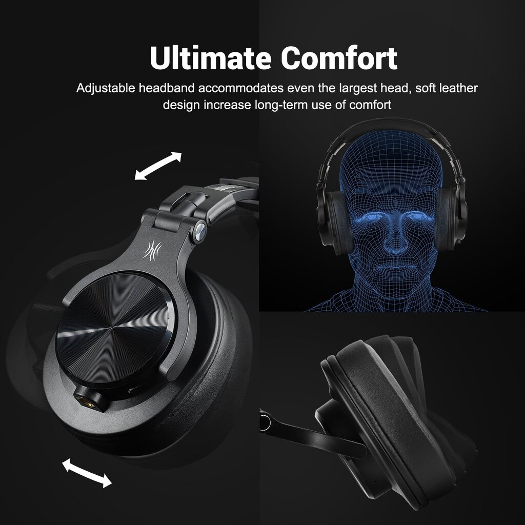 OneOdio - A70 Fusion - bluetooth headphones - Music/DJ/Studio (black)