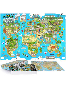 Bopster - 8-bit design world map puzzle - 180 pieces