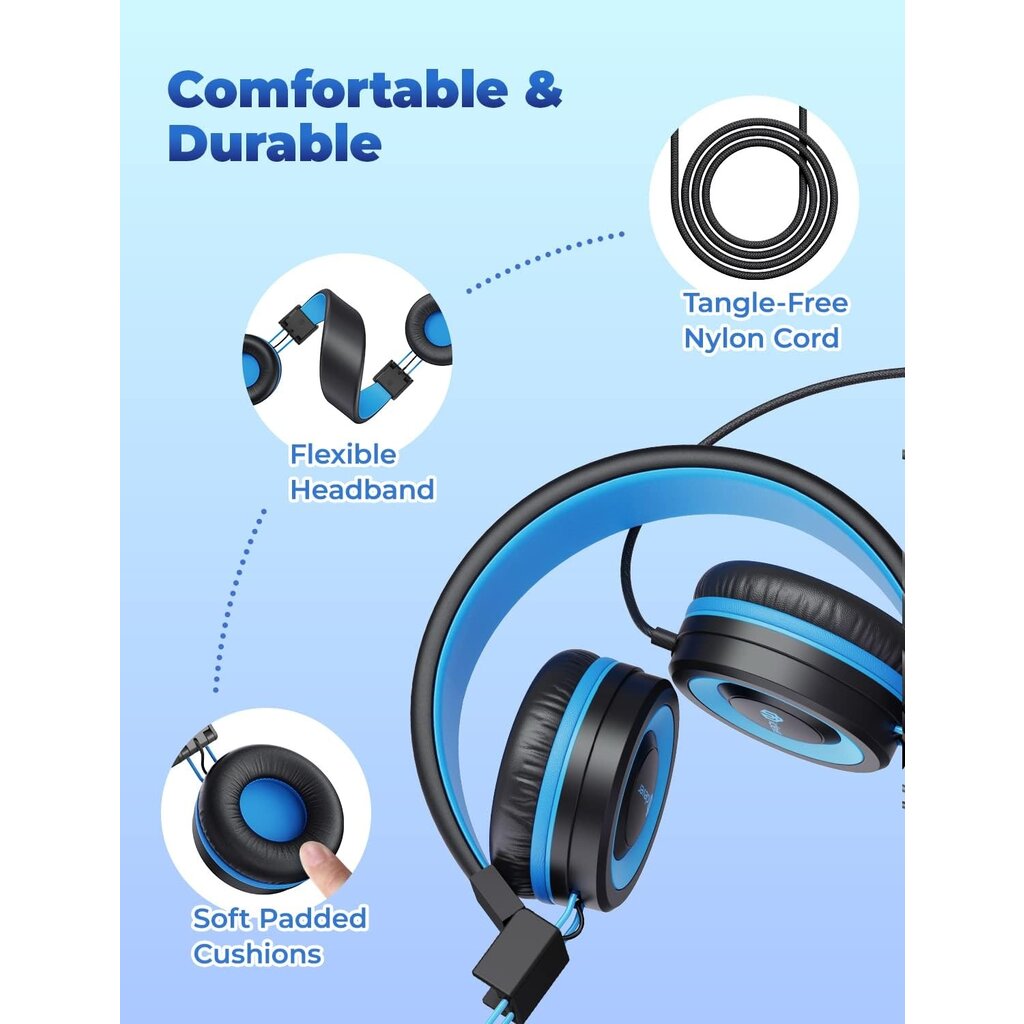 iClever - HS14 - junior headphones (black/blue)