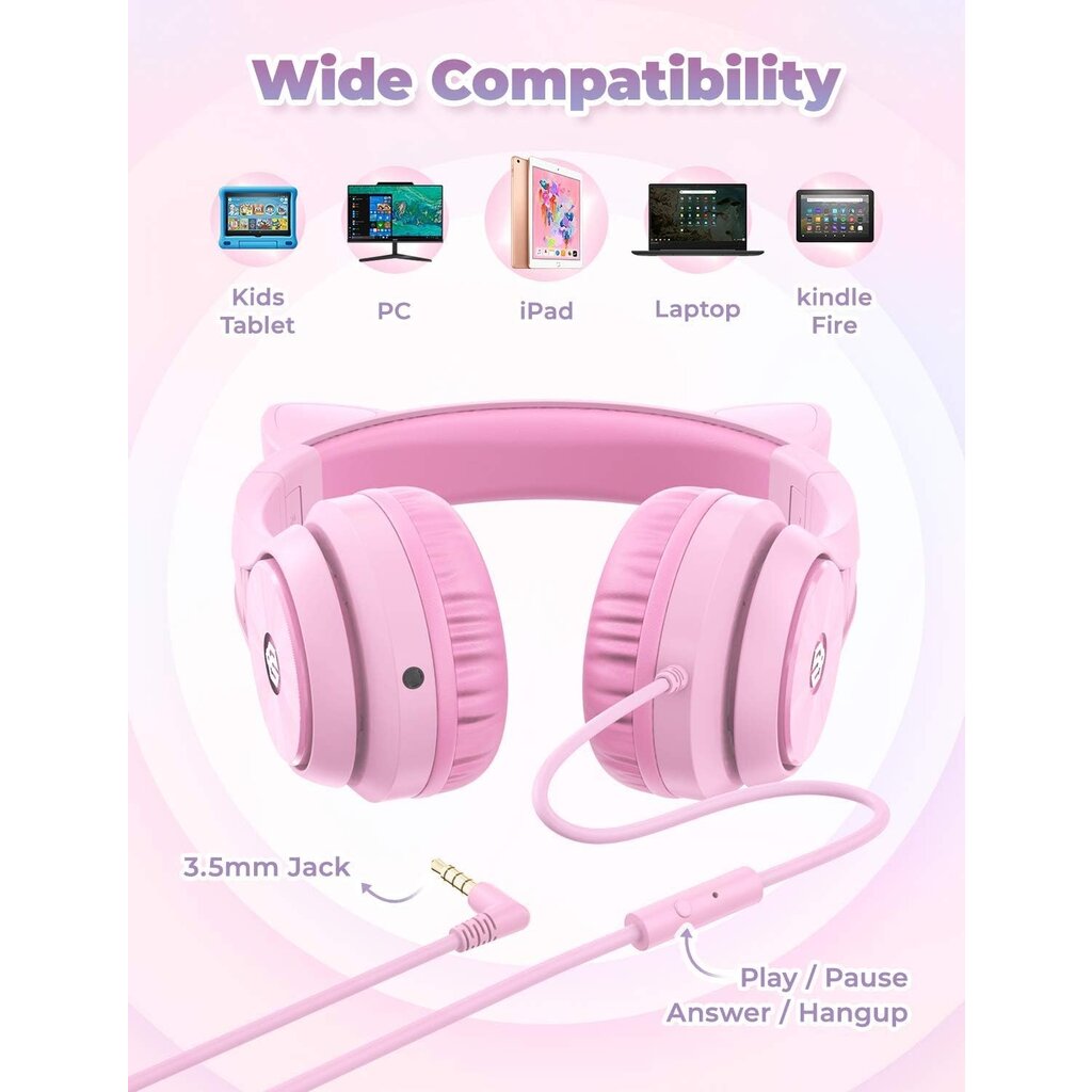 iClever - HS20 - junior koptelefoon (roze)