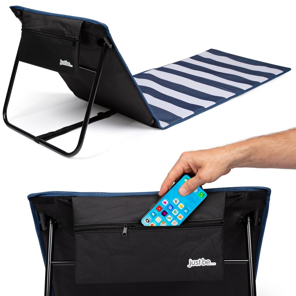 Just be - opvouwbare strandmat (blauw)