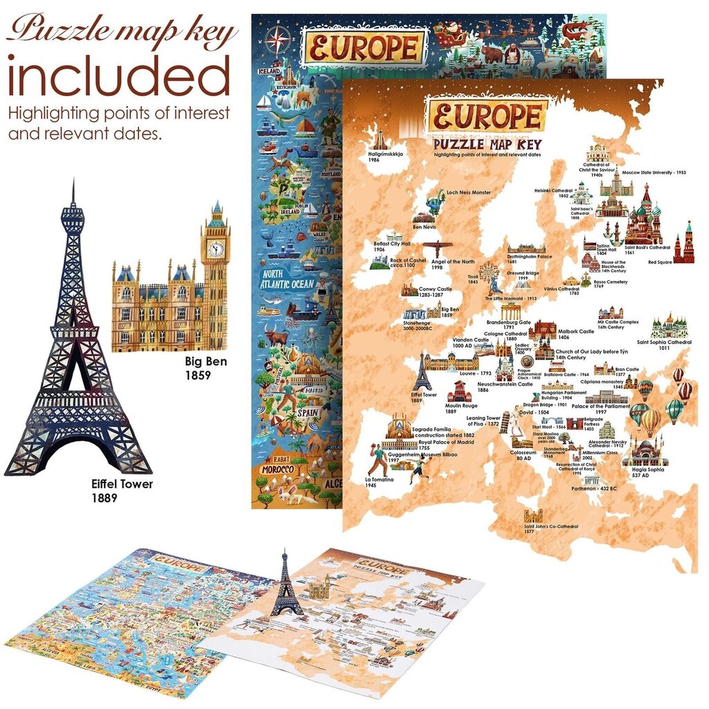 Bopster - Europe map puzzle - 1.000 pieces