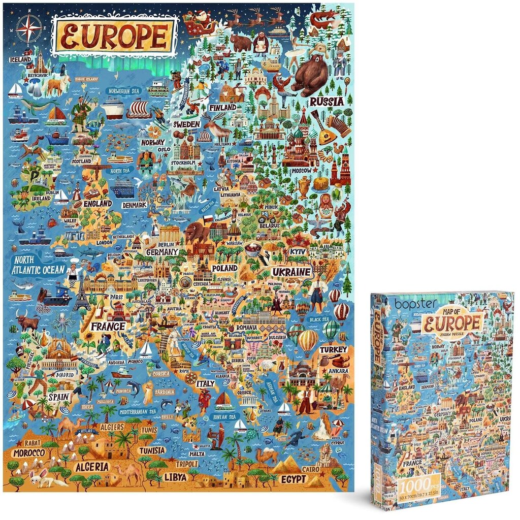 Bopster - kaart van Europa - 1.000 stukjes