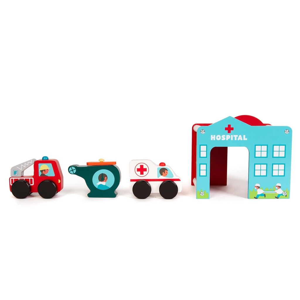 Boppi Boppi - wooden play set emergency vehicles