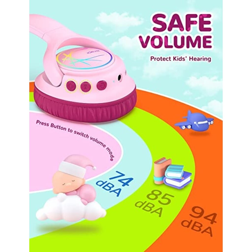 iClever - BTH18 - draadloze junior koptelefoon (roze)