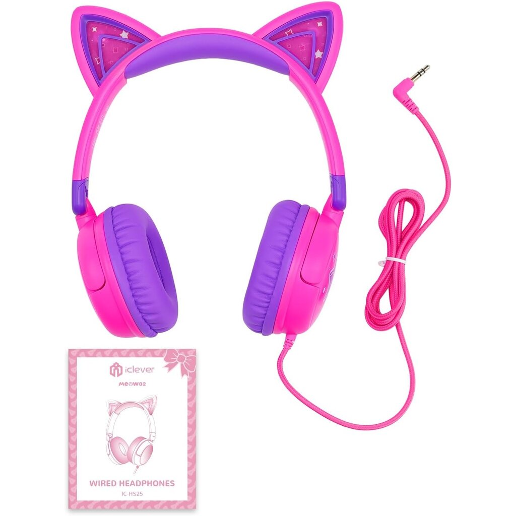 iClever - HS25 - junior headphones (neon pink)