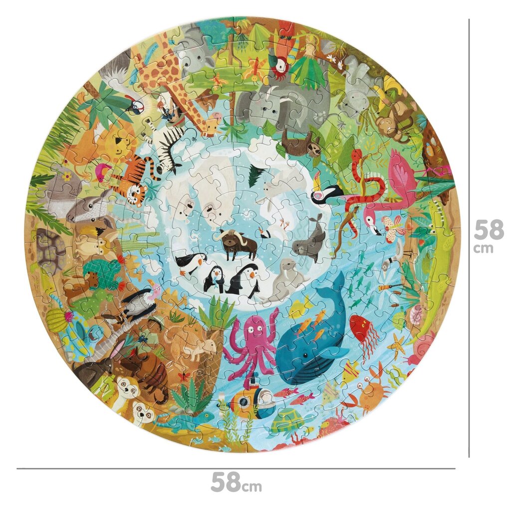 Boppi Boppi - animals around the world - round puzzle