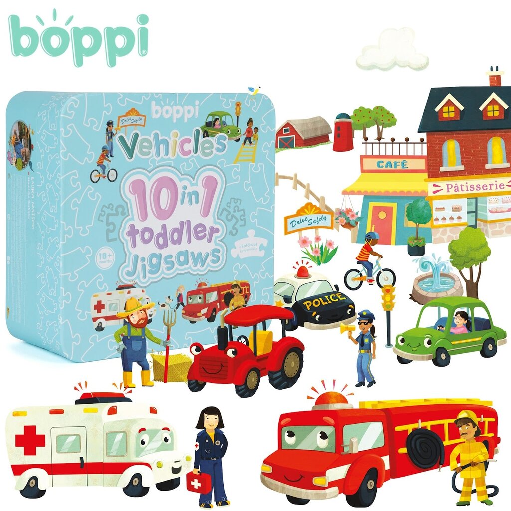 Boppi Boppi - voertuigen puzzelset voor peuters