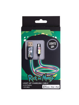 Lazerbuilt Rick & Morty - light up charging cable - MFI