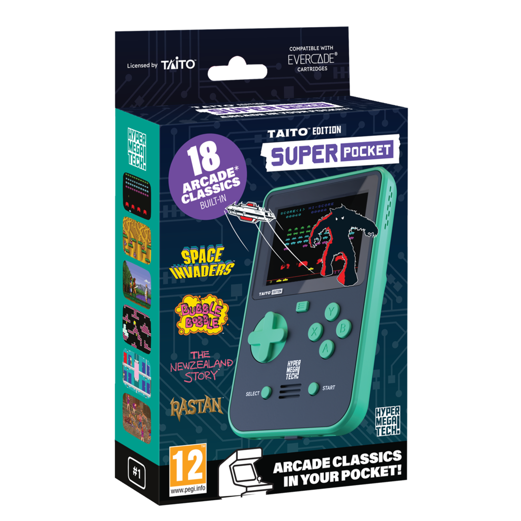 HyperMegaTech! Taito - Super Pocket gaming handheld - 18 games