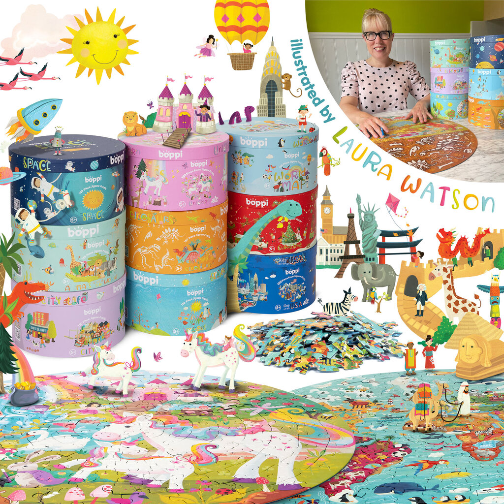 Boppi Boppi - eenhoorn - ronde puzzel - 150 stukjes