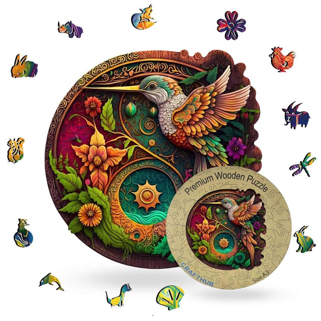 Crafthub Crafthub - Nectar kolibri - premium houten puzzel