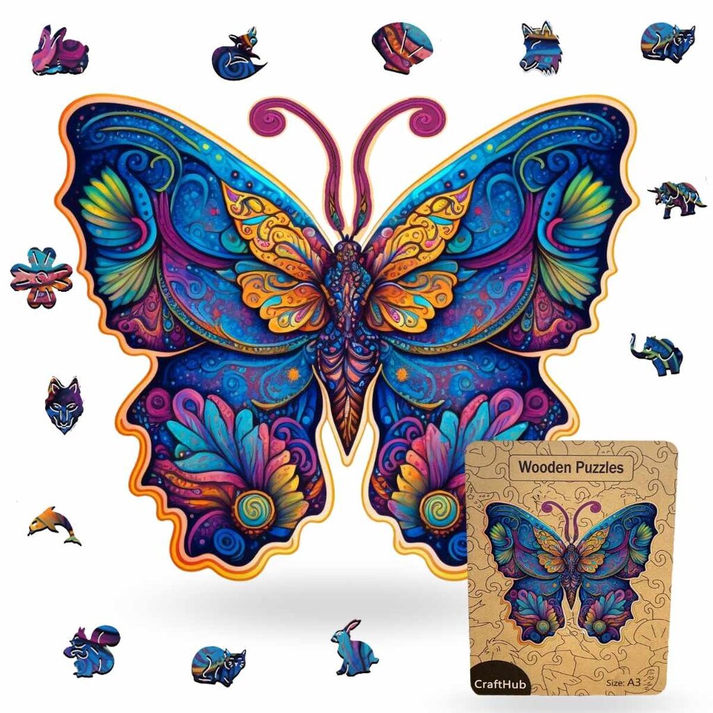 Crafthub Crafthub - Galaxy vlinder - premium houten puzzel