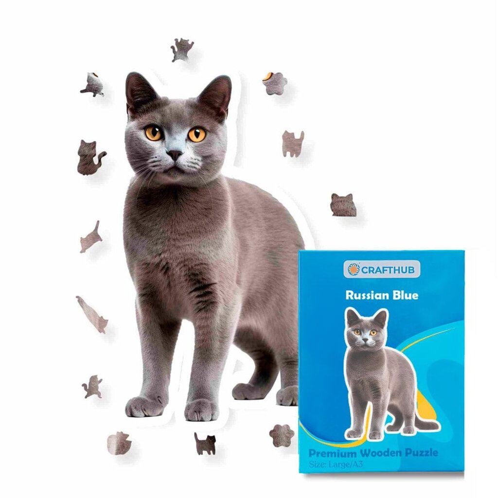 Crafthub Crafthub - Russian blue cat - premium wooden puzzle