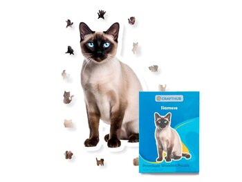 Crafthub Siamese kat - premium houten puzzel