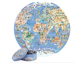 Boppi World map - round puzzle - 1.000 pieces