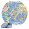 Boppi World map - round puzzle - 1.000 pieces