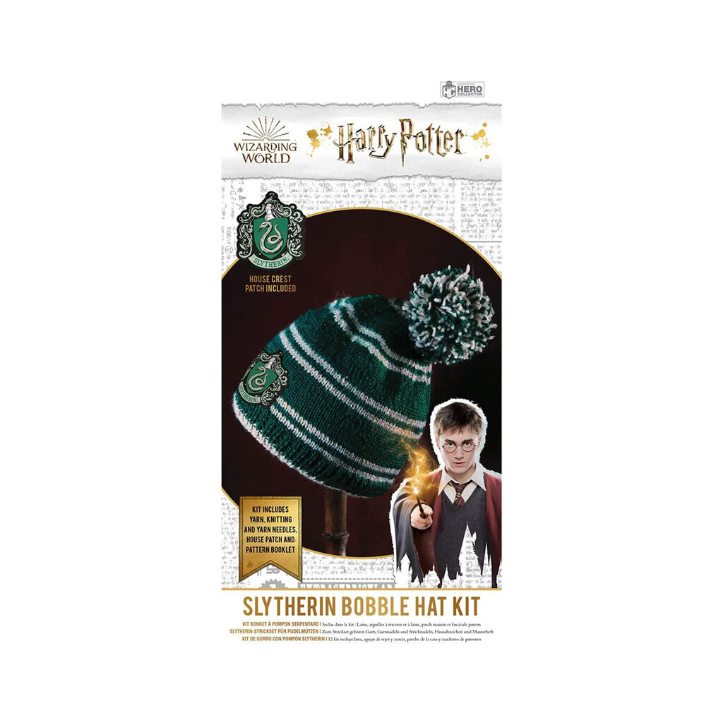 Harry Potter Harry Potter - Slytherin - winter hat with pompom knitting set