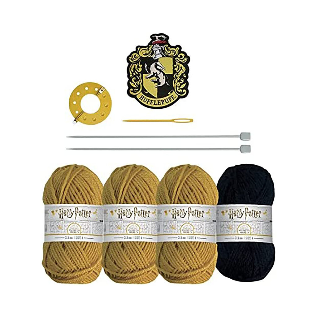 Harry Potter Harry Potter - Huffelpuf - winter muts met pompom breiset