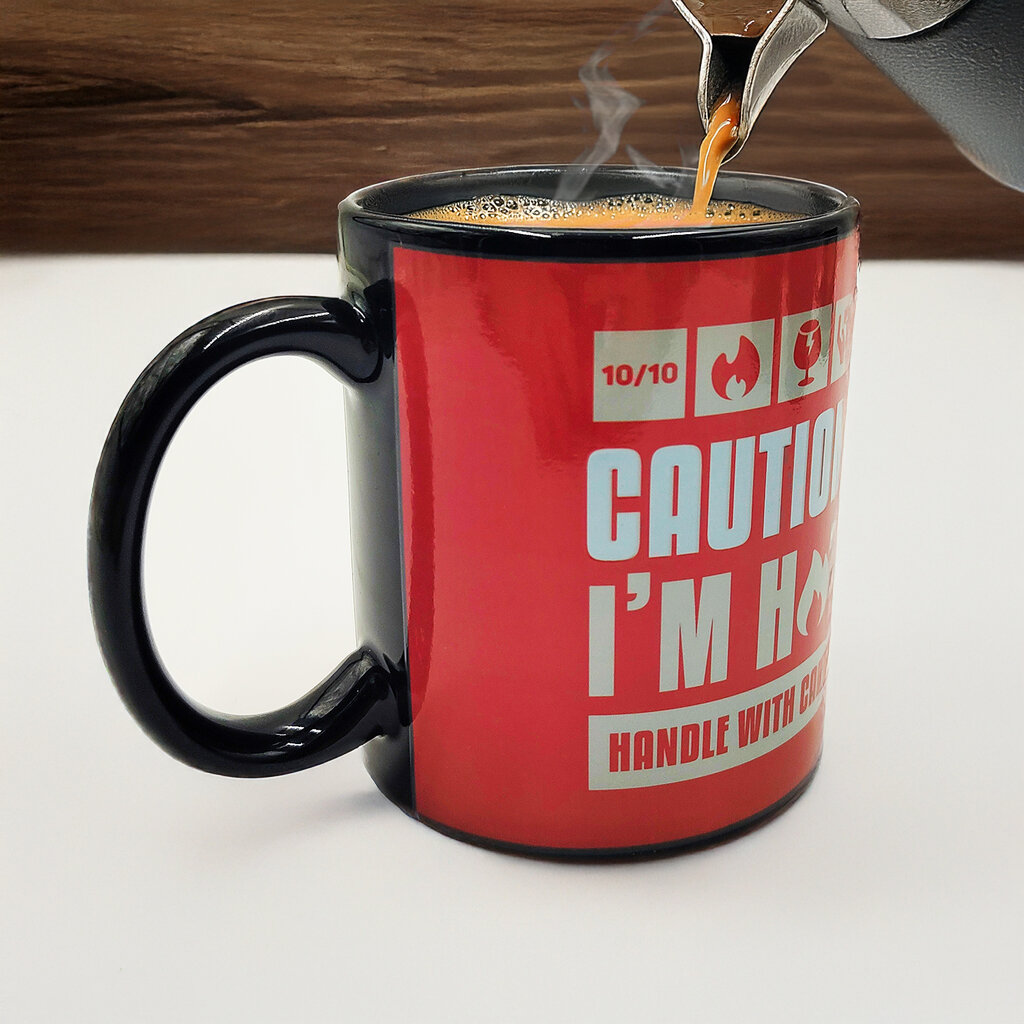 Mad Monkey Heat change mug - Caution I am Hot