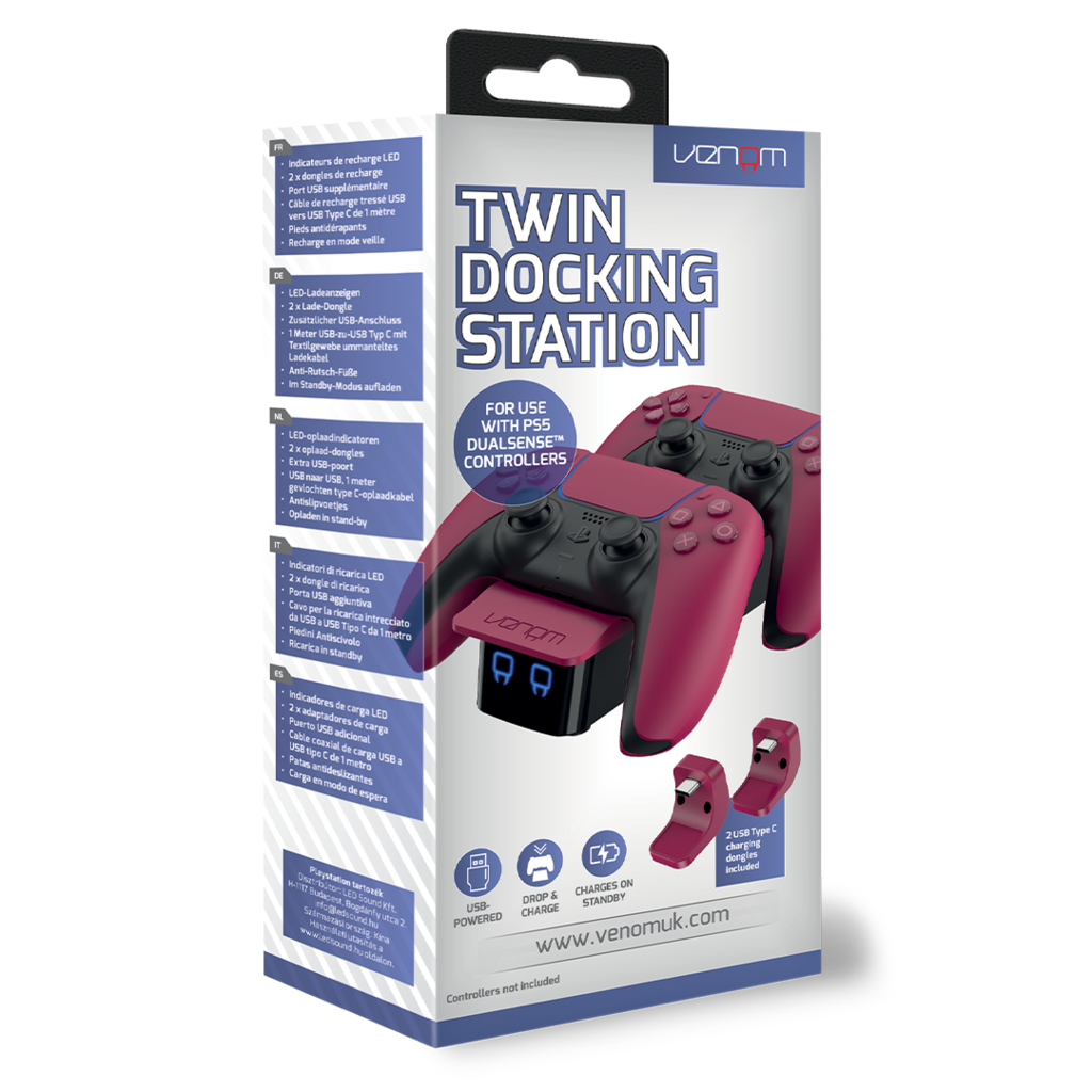 Venom Venom - PS5 - twin docking station - rood