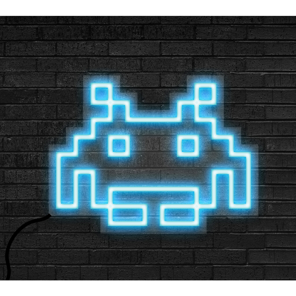 Space Invaders Space Invaders - game icon - neon light