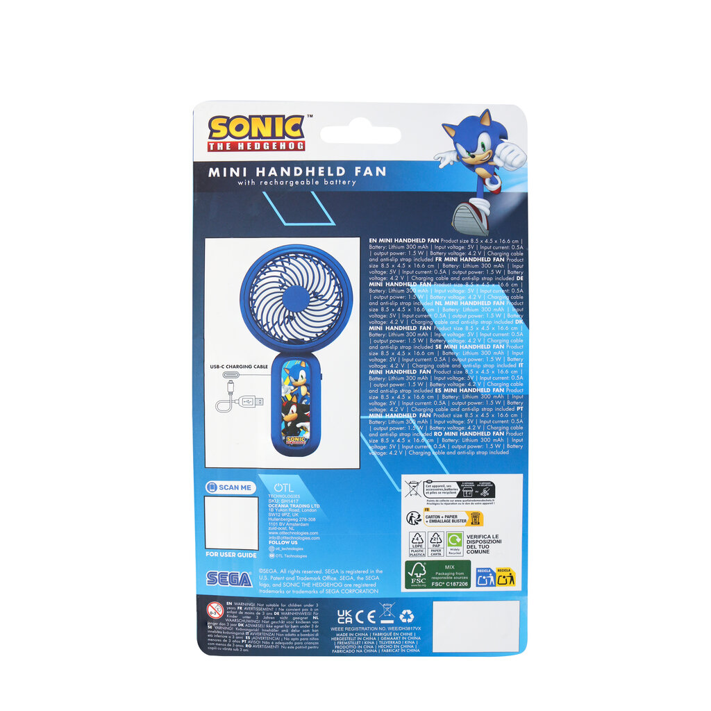 Sonic the Hedgehog Sonic - mini handheld fan