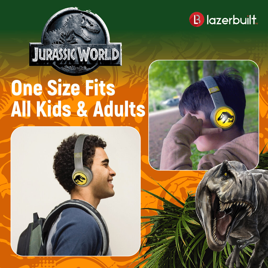Jurassic World  Jurassic World - junior bluetooth headphones - with led lights