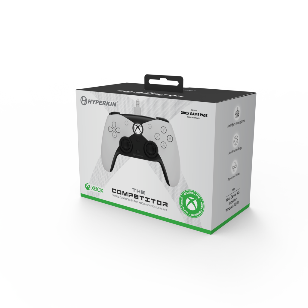 Hyperkin Hyperkin - Competitor Wired Controller for Xbox X | S | One and Windows 11|10 (white)