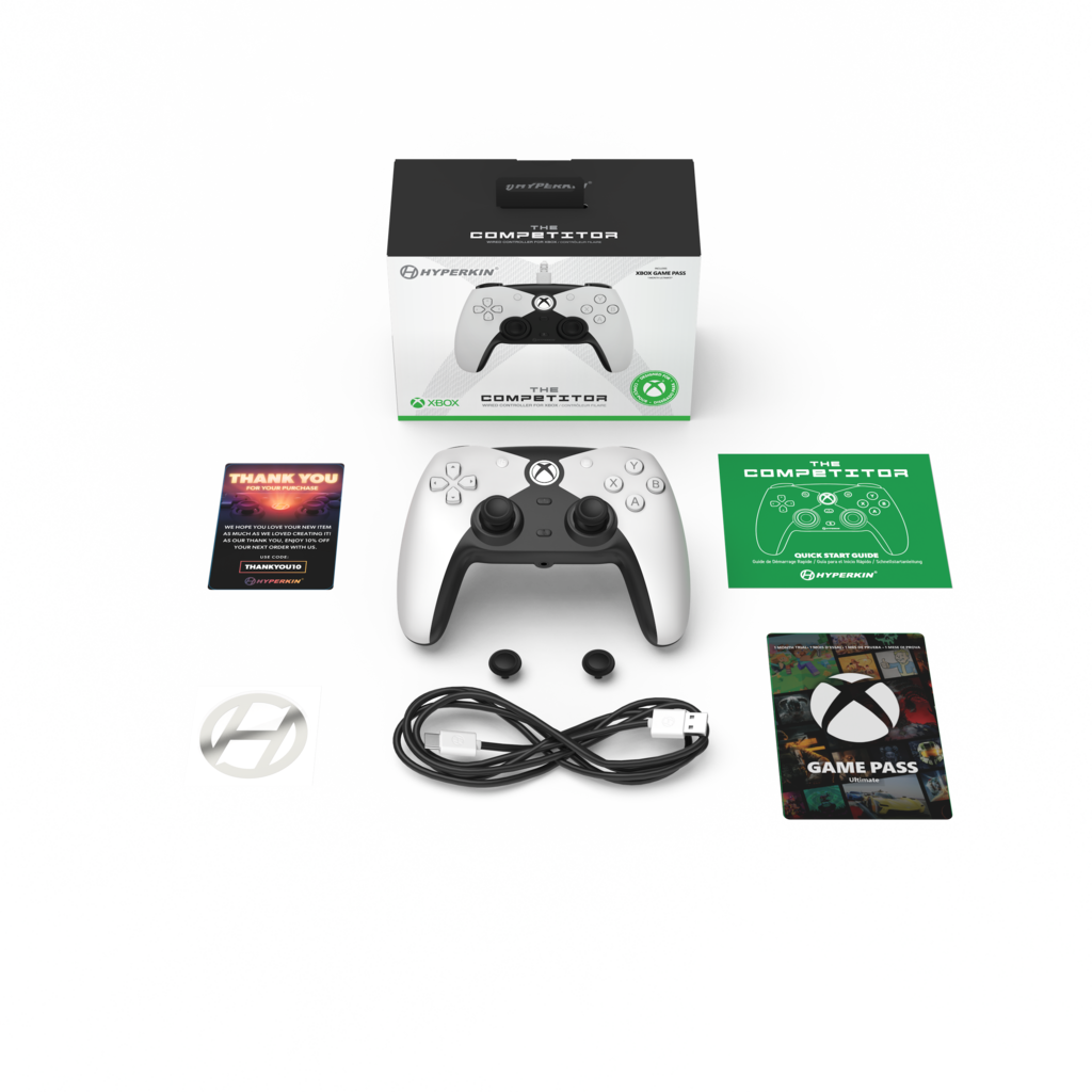 Hyperkin Hyperkin - Competitor Wired Controller for Xbox X | S | One and Windows 11|10 (white)