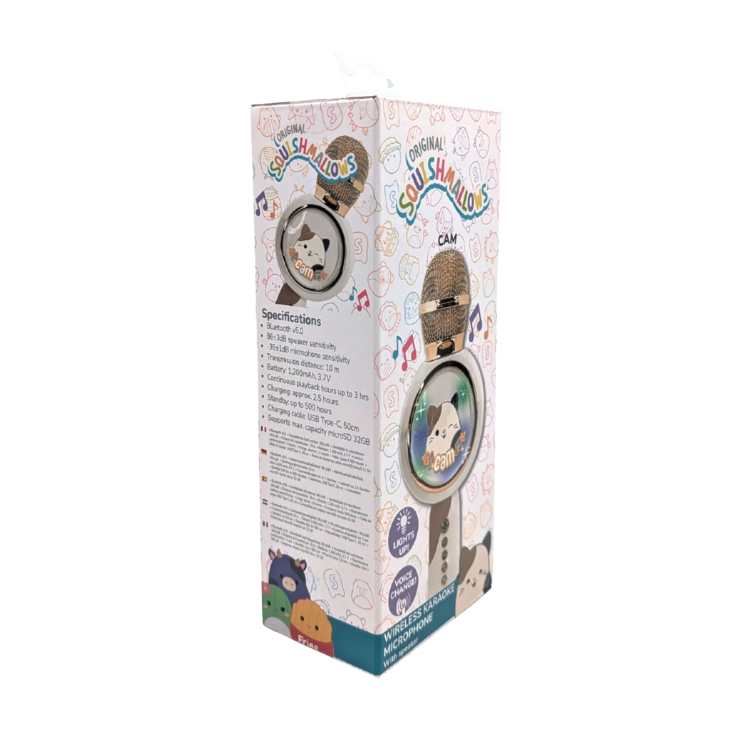 Squishmallows Squishmallows - Cam - Led Light - draadloze karaoke microfoon