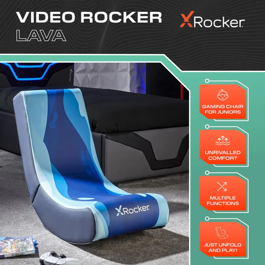 X Rocker Gamestoel - Lava - video rocker – blauw (X Rocker)