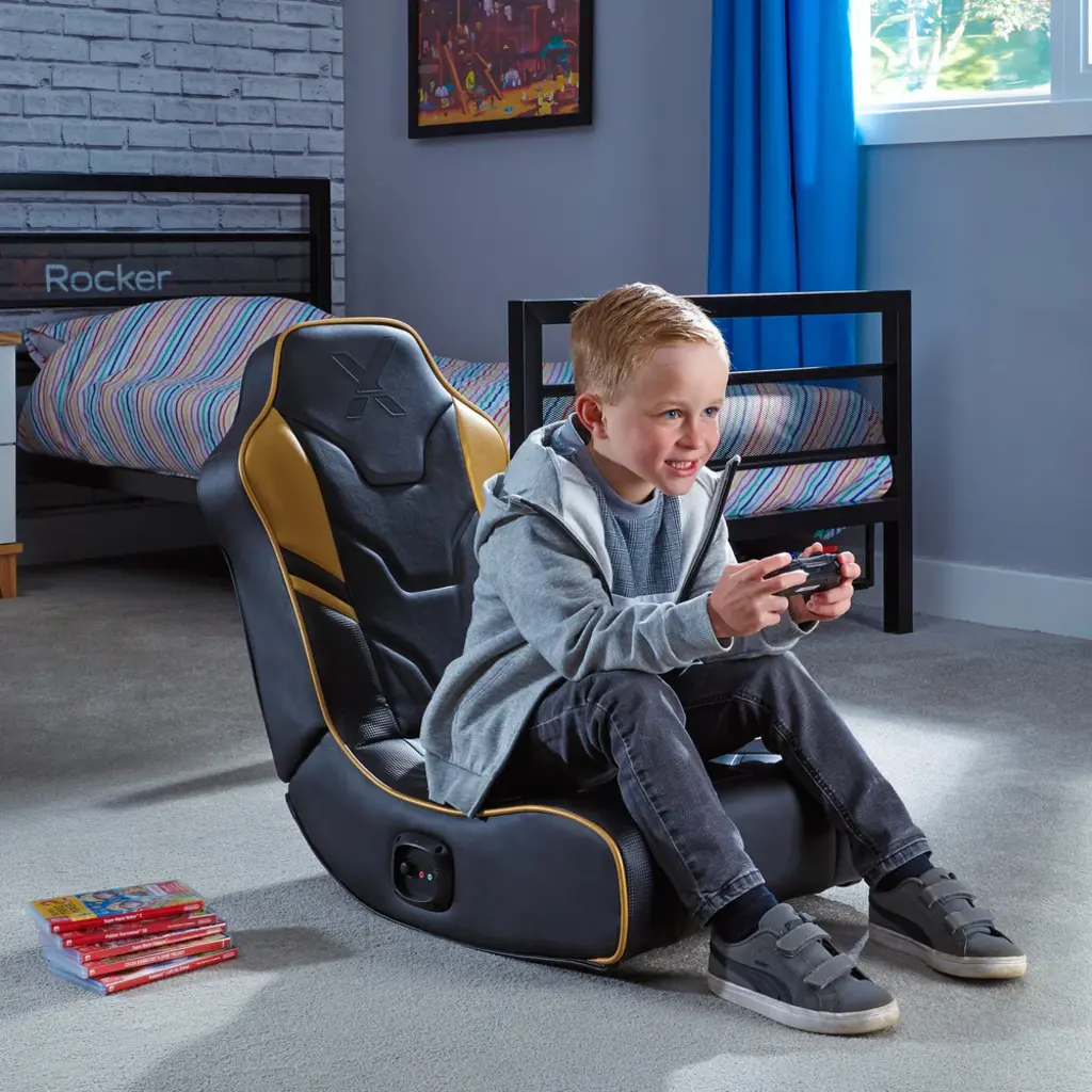 X Rocker Gaming chair - Shadow 2.0 - floor rocker – black/gold (X Rocker)