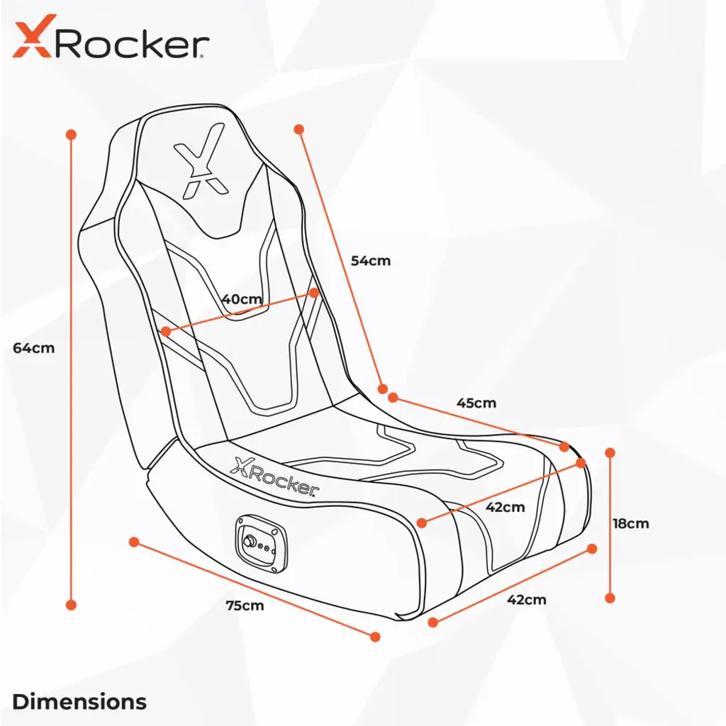 X Rocker Gaming chair - Shadow 2.0 - floor rocker – black/red (X Rocker)