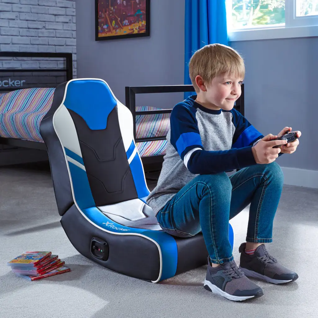 X Rocker Gaming chair - Shadow 2.0 - floor rocker – black/blue (X Rocker)
