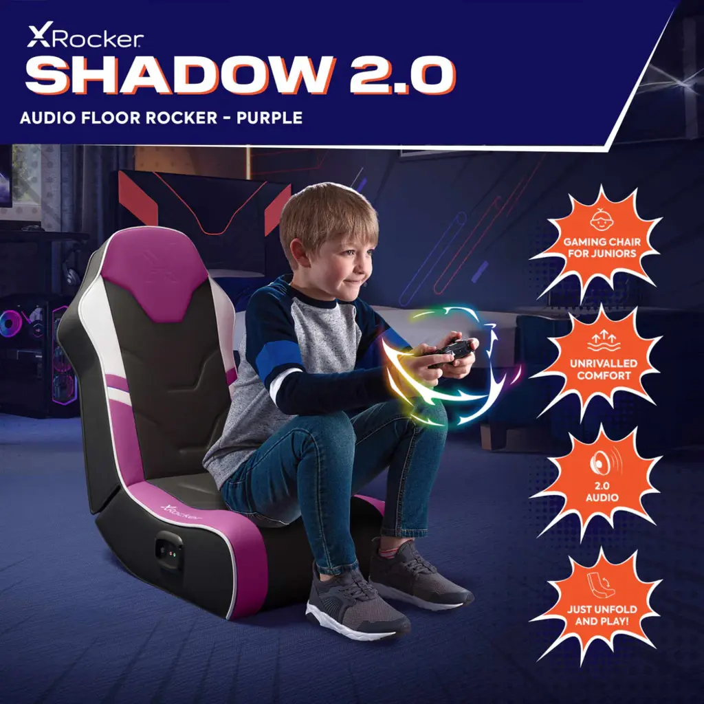 X Rocker Gaming chair - Shadow 2.0 - floor rocker – black/purple (X Rocker)
