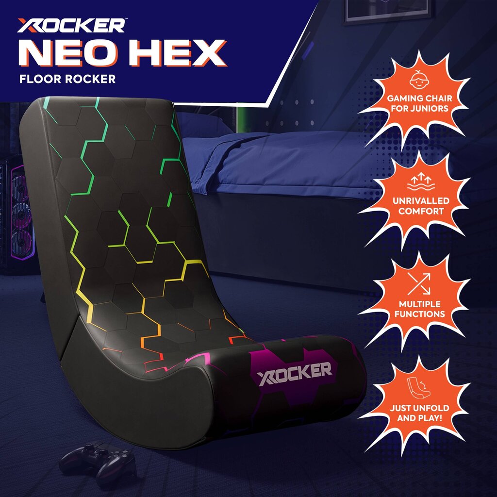 X Rocker Gamestoel - Neo Hex - video rocker - grijs (X Rocker)