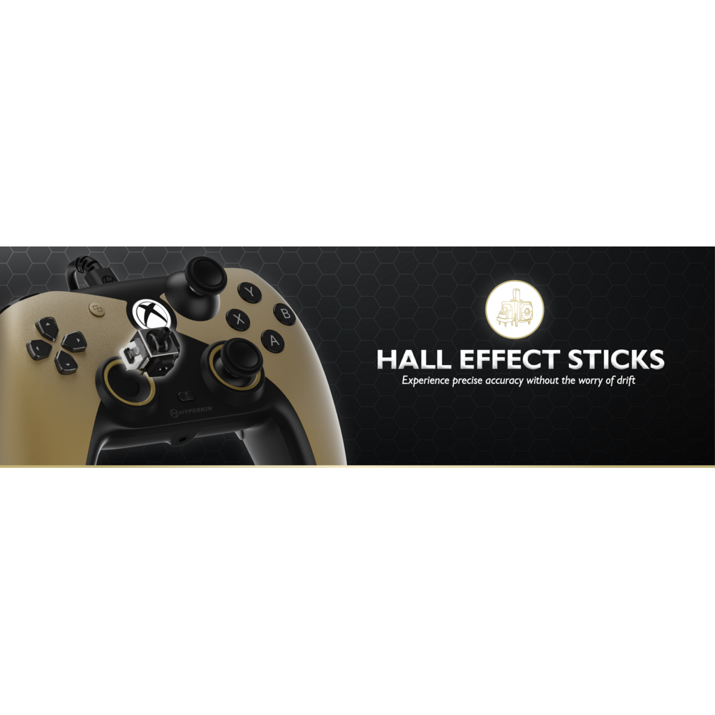 Hyperkin Hyperkin - Competitor Wired Controller for Xbox X | S | One and Windows 11|10 (gold)