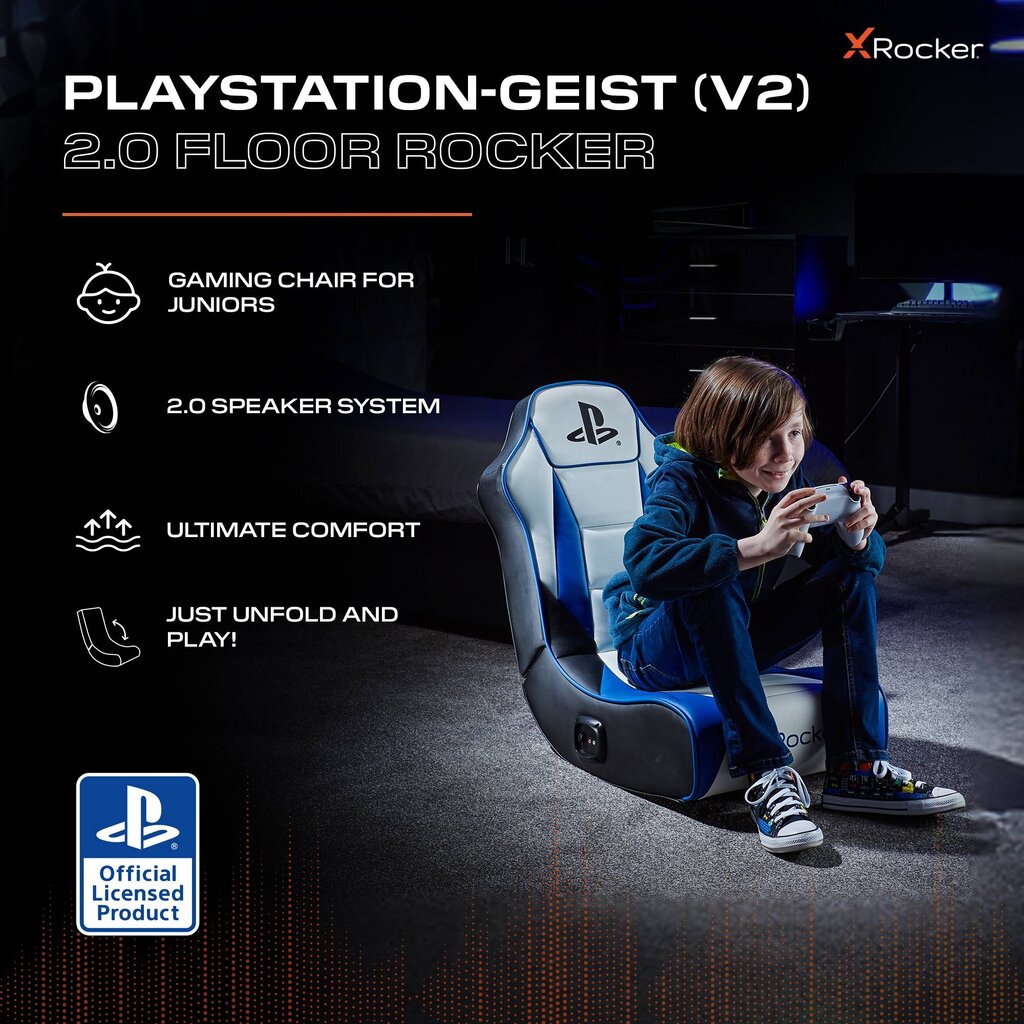 PlayStation Gamestoel - PlayStation Geist 2.1 - floor rocker - wit/blauw (X Rocker)
