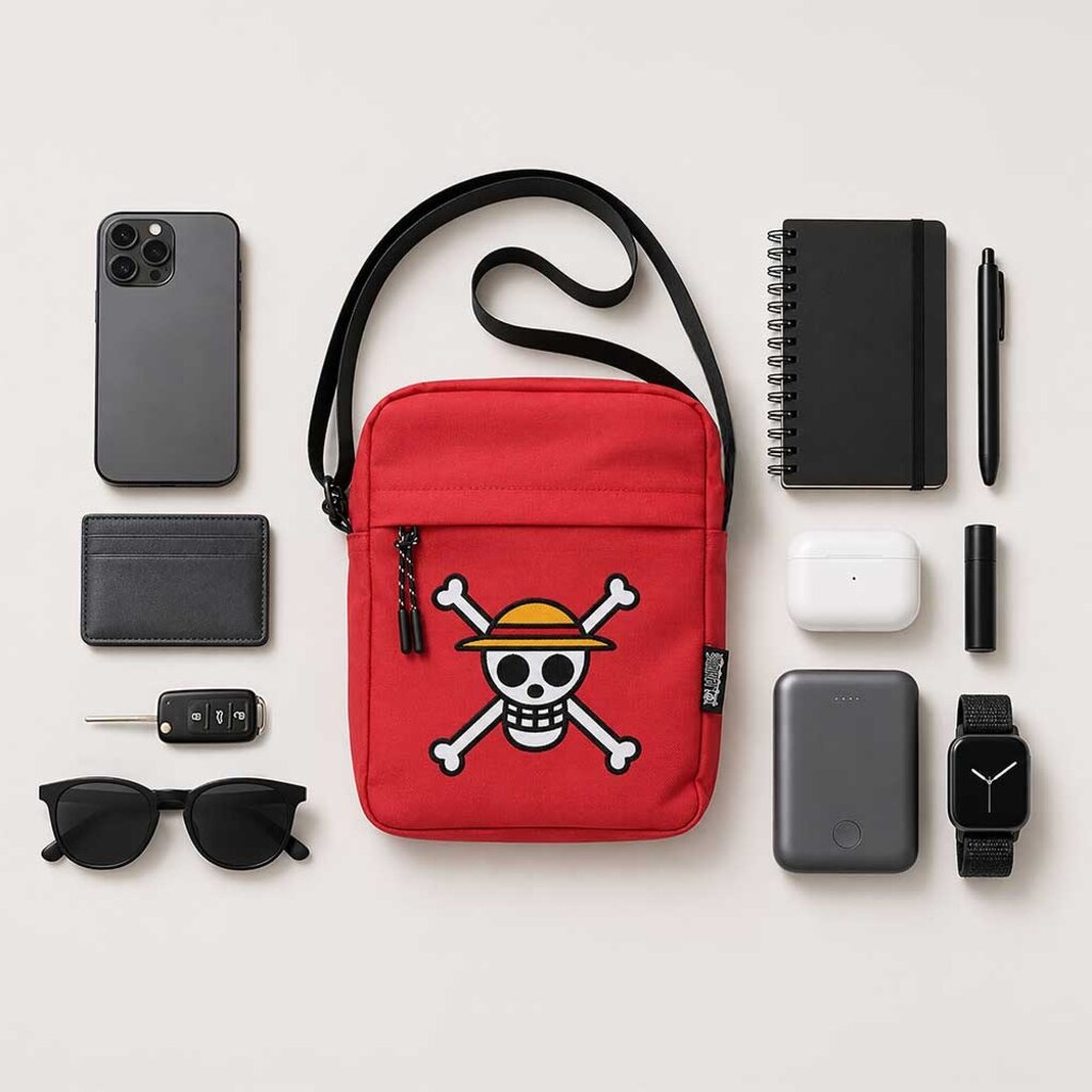 One Piece - Luffy Jolly Roger - crossbody tas - rood (Nemesis Now)