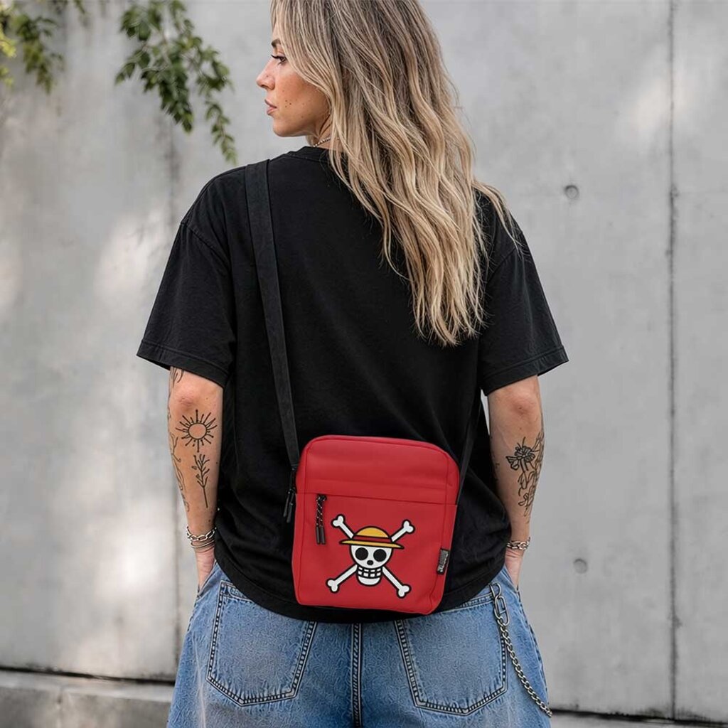 One Piece - Luffy Jolly Roger - crossbody tas - rood (Nemesis Now)