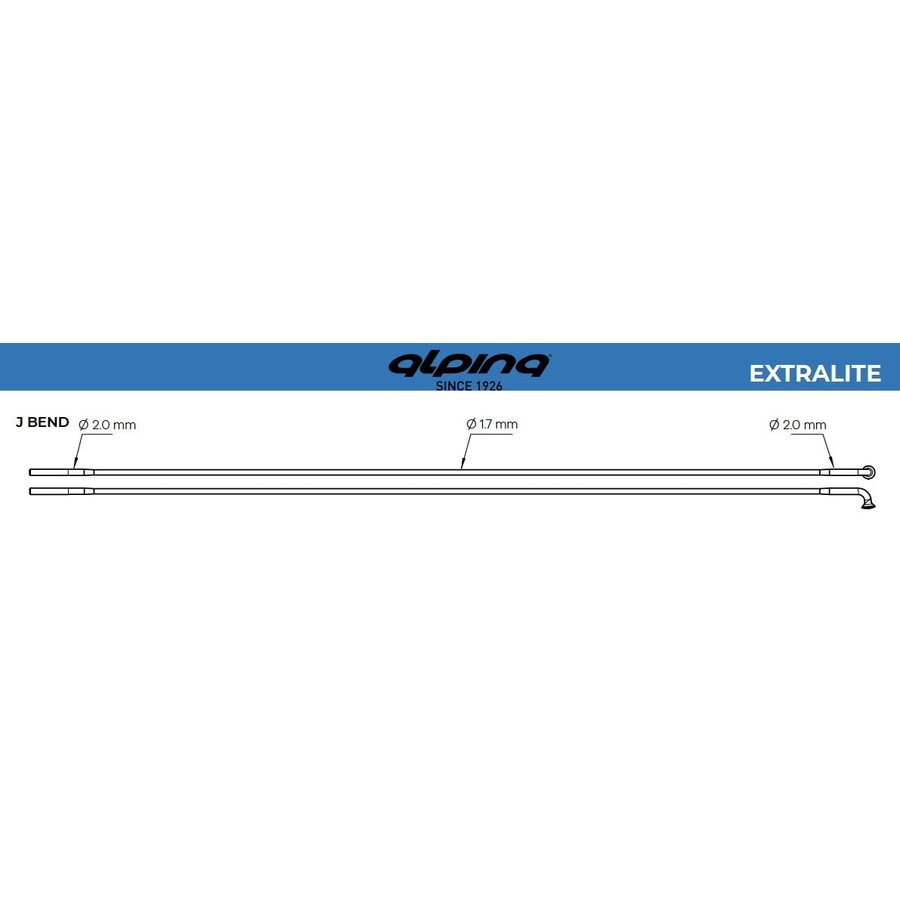 Alpina Extralite Round 14G - Schwarz - J-Bend - Speiche-8