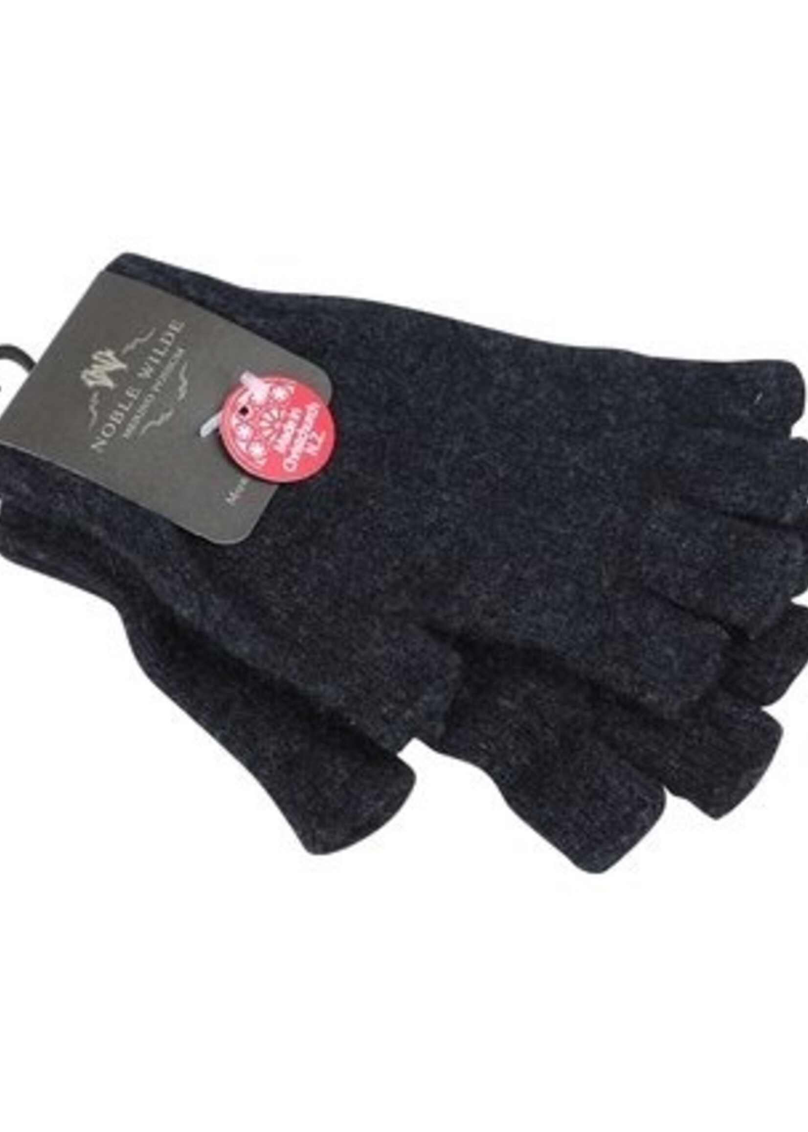 Weft Possum/Merino Handschuhe - Kurze Finger - Schwarz-Charcoal