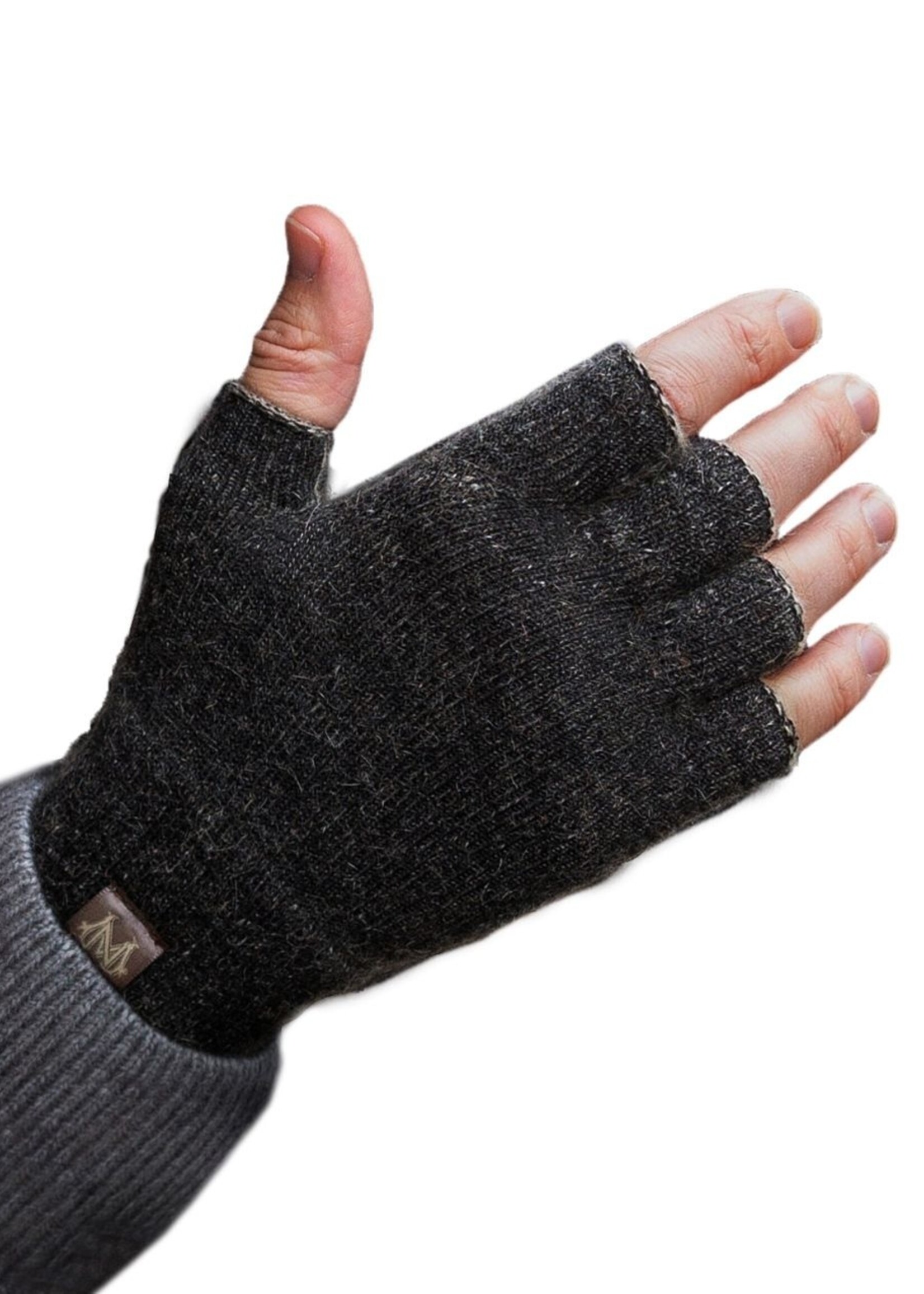 Weft Possum/Merino Handschuhe - Kurze Finger - Schwarz-Charcoal
