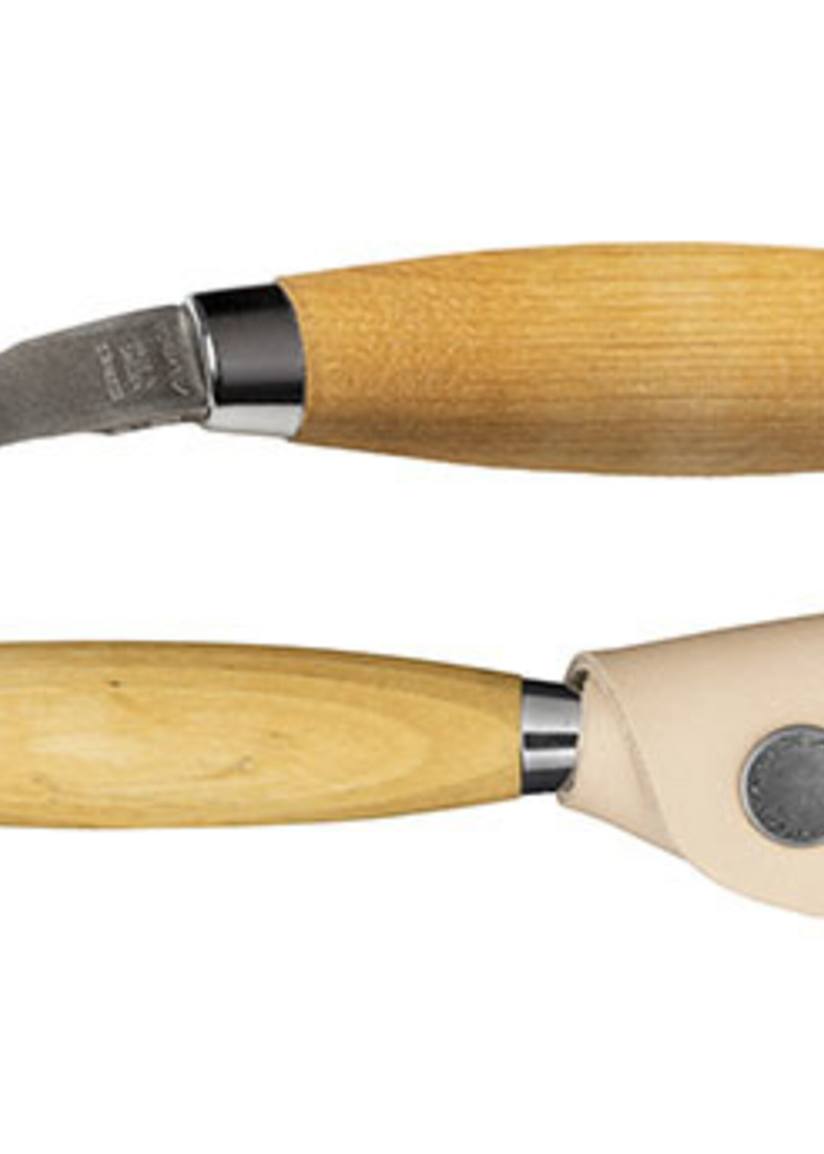 MoraKniv Löffelmesser 162 mit doppelter Schneide und Lederschutz