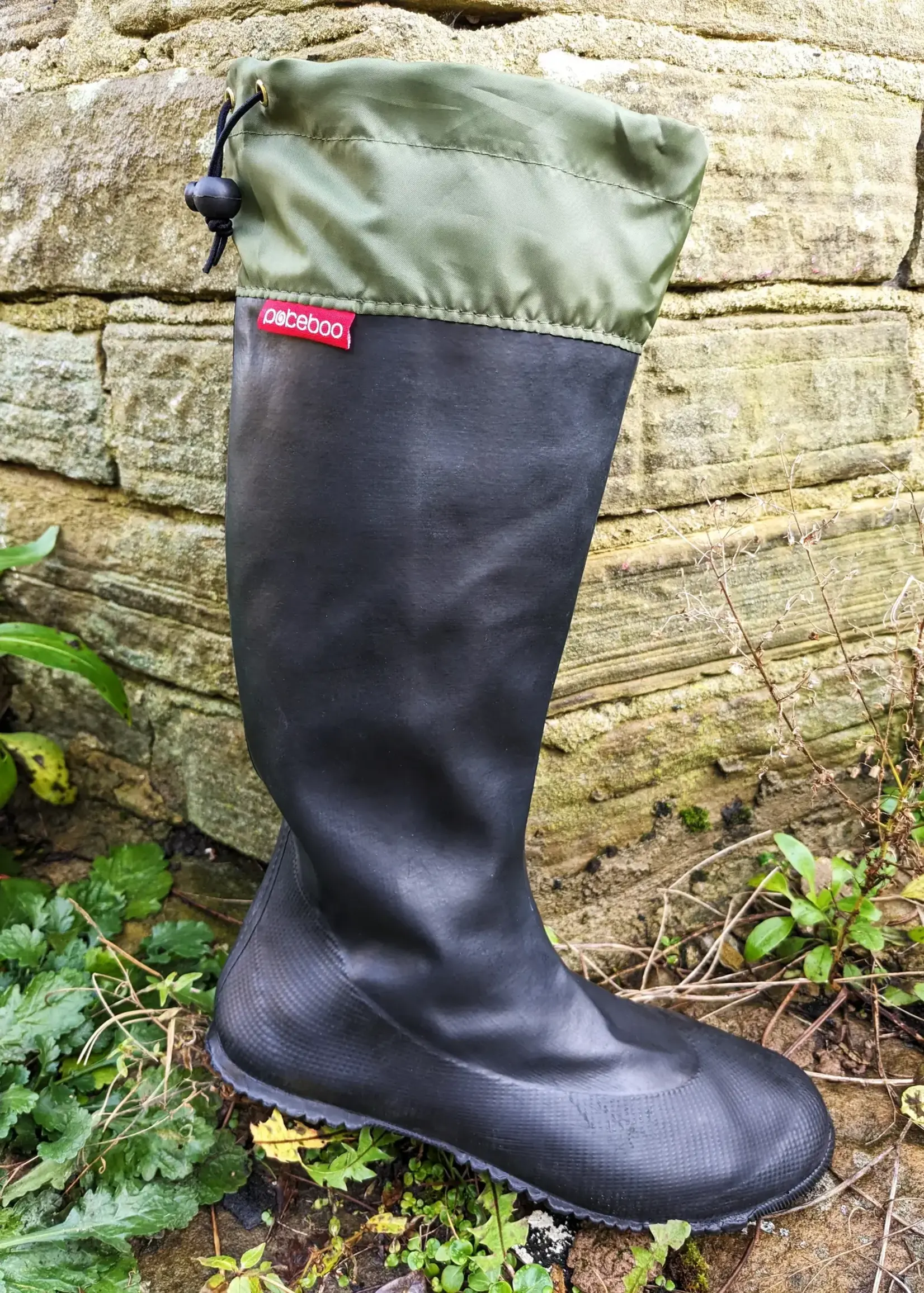 Pokeboo TREAD Regenstiefel - faltbar - Schwarz/Grün