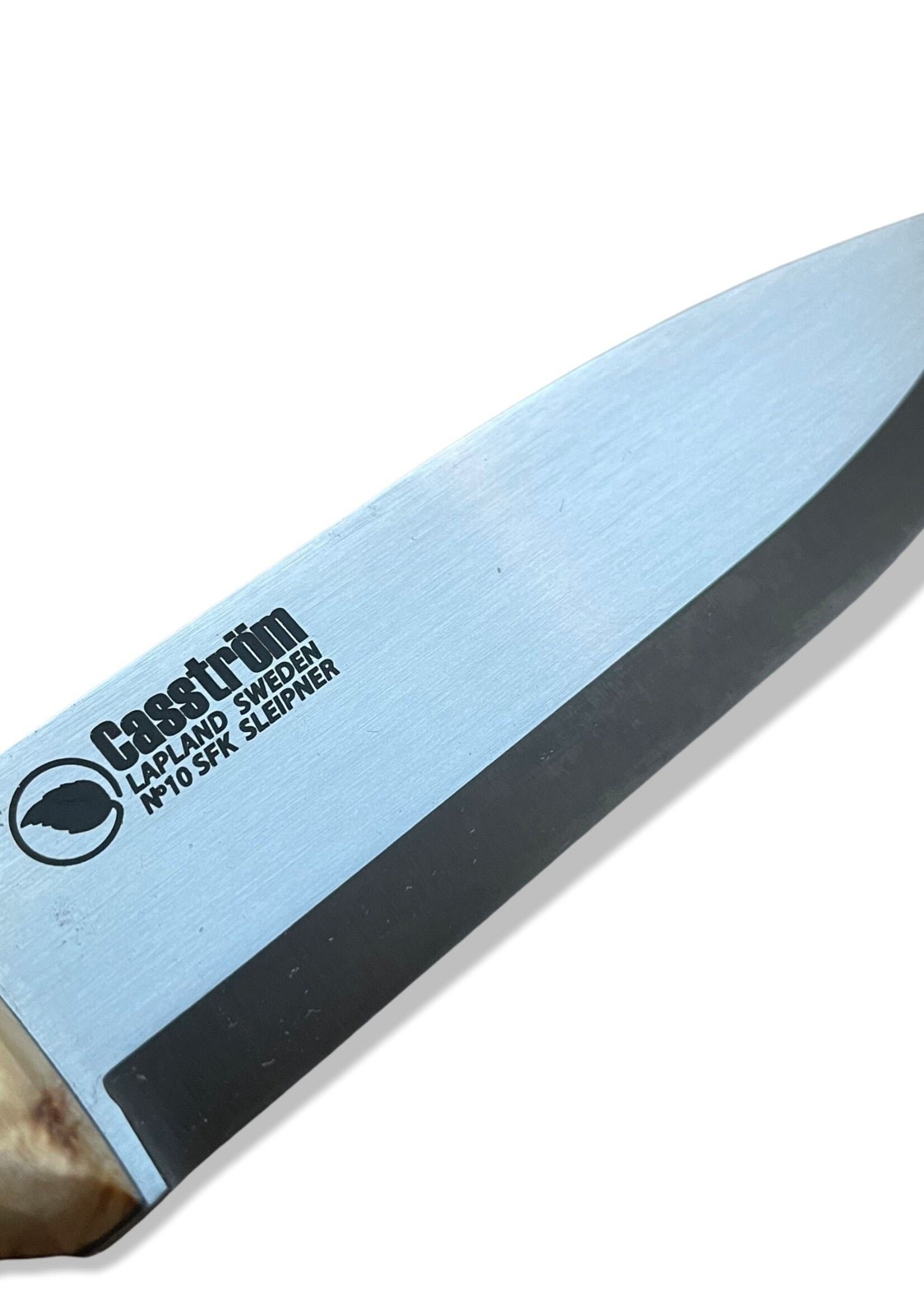 Casstrom Nr.10 Schwedisches Waldmesser, Lockenbirke, Sleipner, Feuerstahl