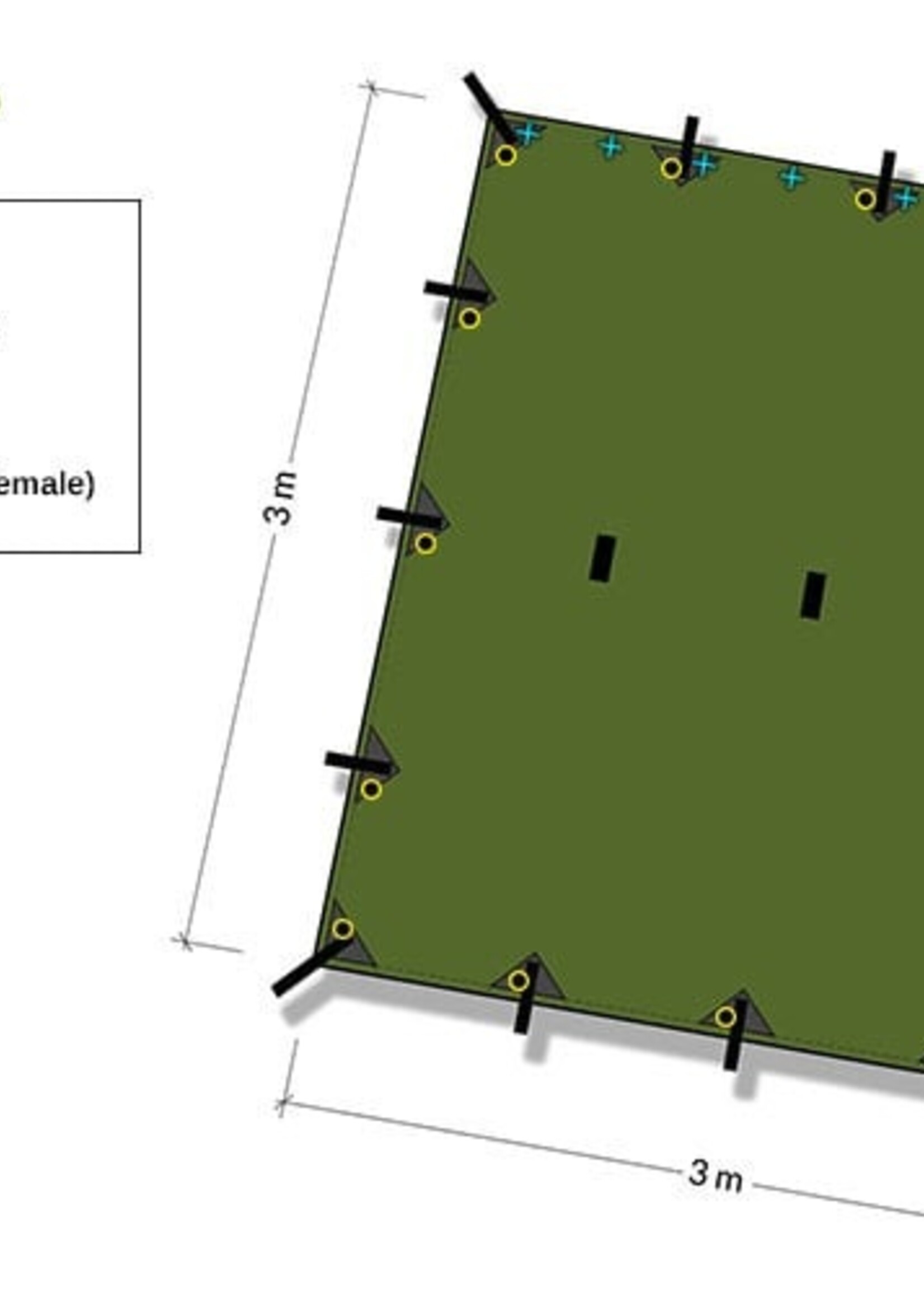 DD Hammocks Tarp/ Abdeckplane 3x3 - PRO - Olivgrün