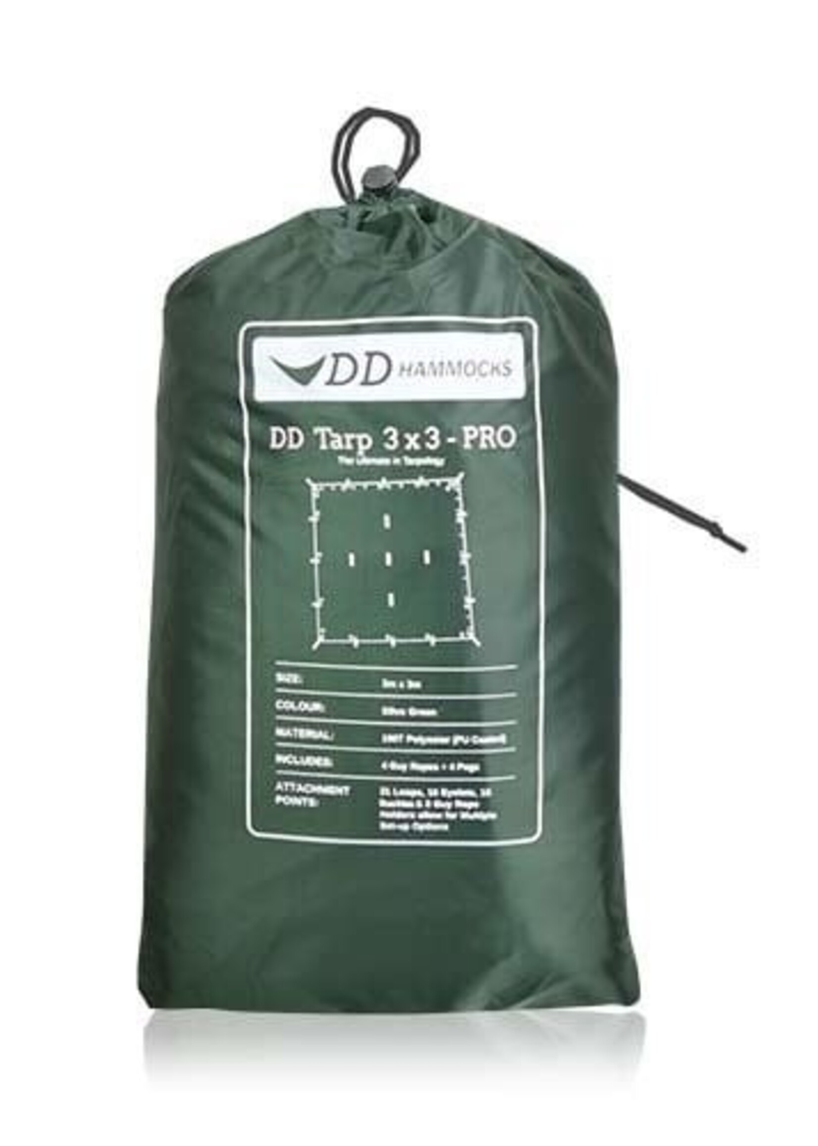 DD Hammocks Tarp/ Abdeckplane 3x3 - PRO - Olivgrün
