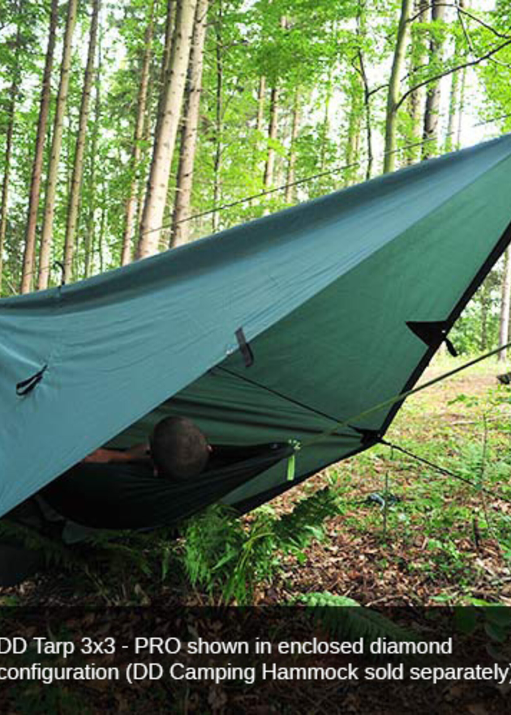 DD Hammocks Tarp/ Abdeckplane 3x3 - PRO - Olivgrün